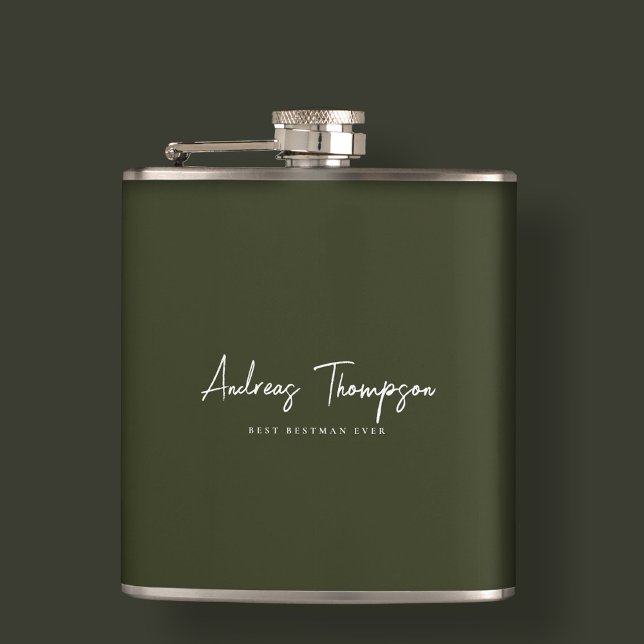 Flasques Best Man Groomsman Army Green (Modern Bestman Best Man Groomsman Army Green Flask
)