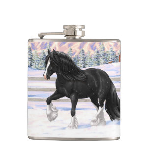 Flasques Black Gypsy Vanner Irlandais Cob Brouillon Cheval
