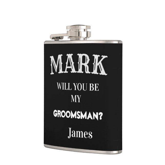 Flasques Black & White Groomsman Proposition Mariage person (Gauche)