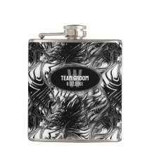 Black White Wavy Motif Groomsmen Cadeau