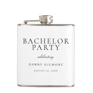 Flasques Blanc Avec Black Classic Hommes Bachelor Party Cad