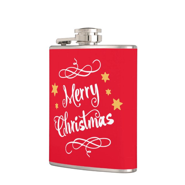 Flasques Blanc rouge-clair de typographie de Joyeux Noël (Gauche)