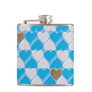 Flasques Bleu, blanc motif bavarois.