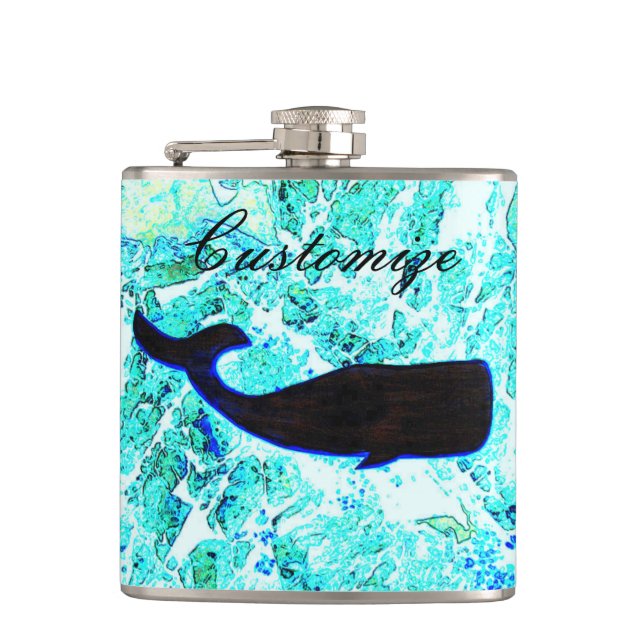 Flasques bleu de natation de baleine noire (Devant)