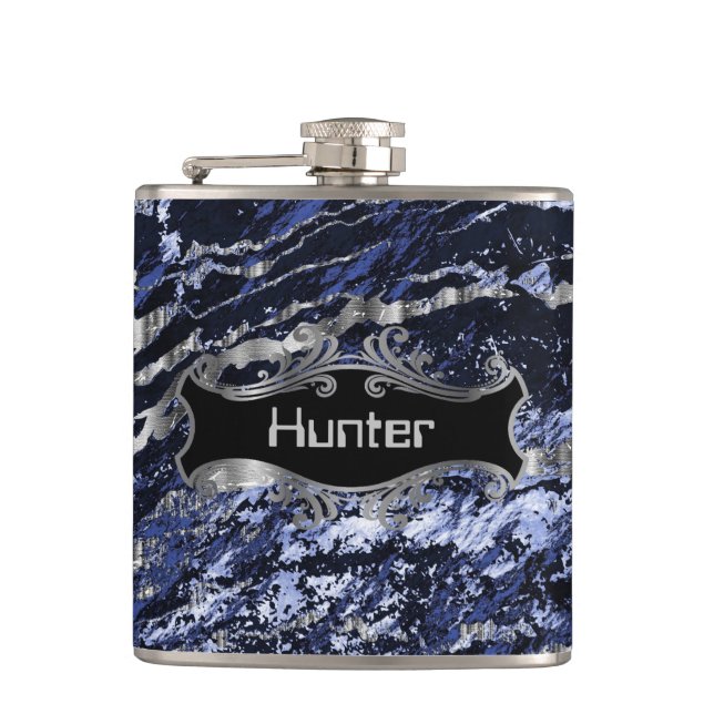 Flasques Bleu et argent de saphir (Devant)