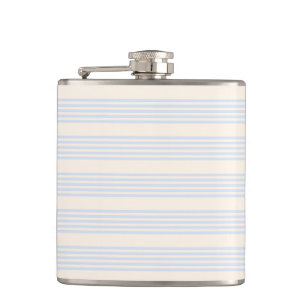 Flasques Bleu pâle et beige cinq rayures motif