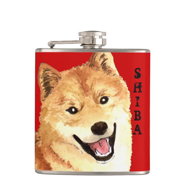 Flasques Bloc de couleur Shiba Inu (Devant)