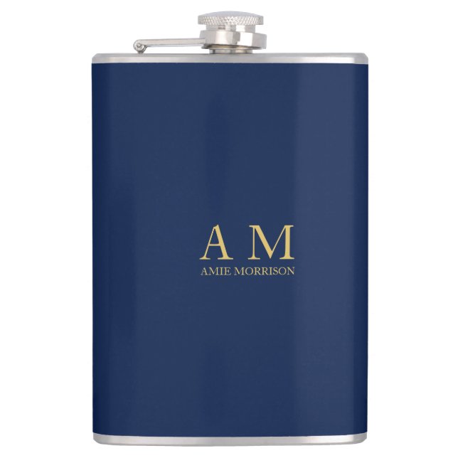 Flasques Blue Gold Colours Professionnel Lettres initiales  (Devant)