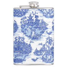 Blue Willow Animal Rabbit Cerf Fox Bird Toile