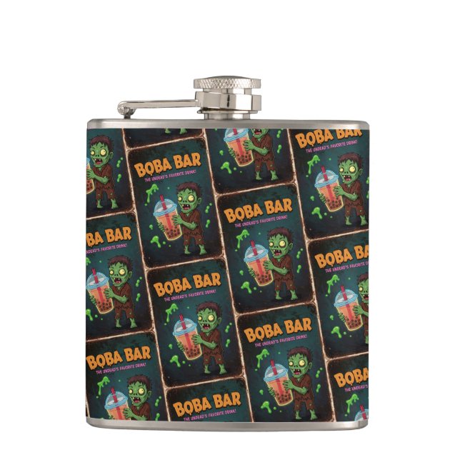 Flasques Boba Bar – The Undead’s Favorite Drink! Flask (Devant)