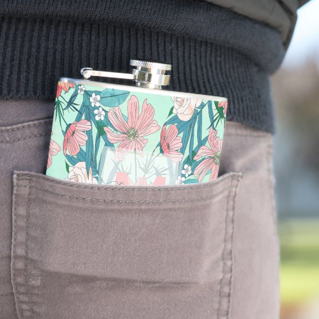 Flasques Boho chic fleurs de jardin de printemps illustrati (En situation)