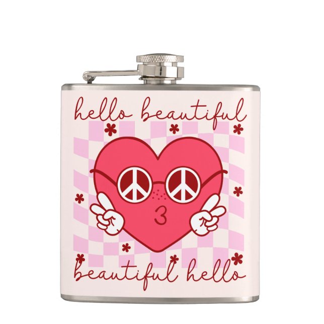 Flasques Bonjour belle | Cute et coeur (Devant)