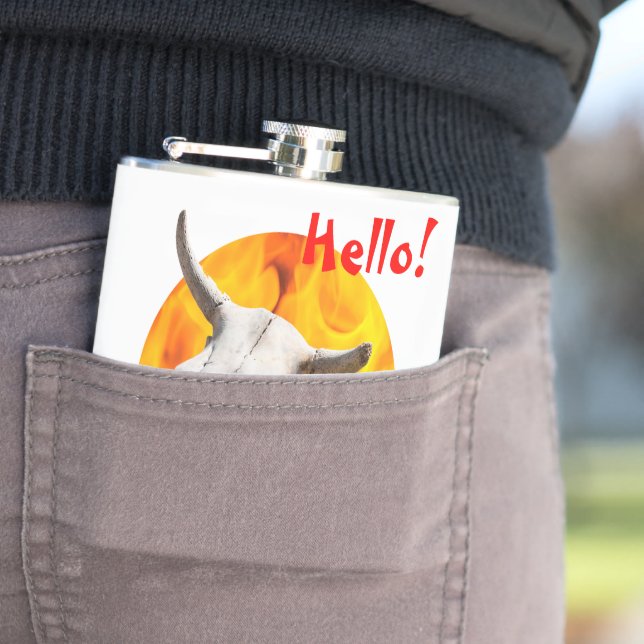 Flasques Bonjour ! Le crâne et le feu de Demon (En situation)