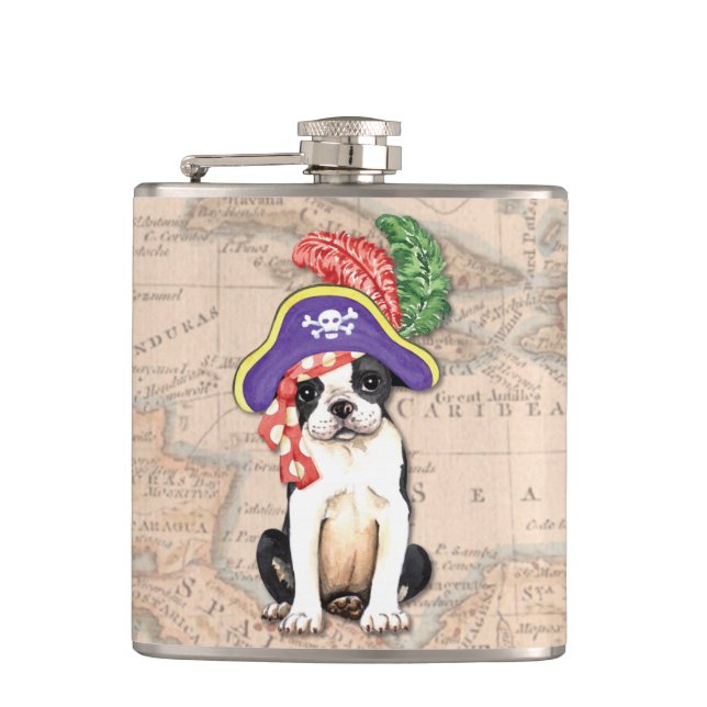 Flasques Boston Terrier Pirate (Devant)
