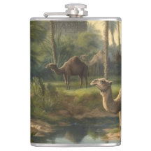 Botanique : dromadaires dans la jungle près d'une 