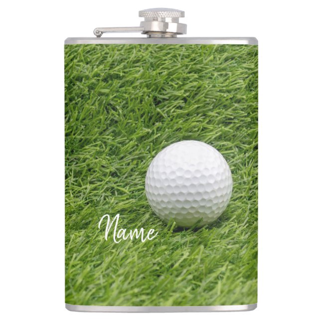 Flasques Boule de golf sur pelouse verte (Devant)