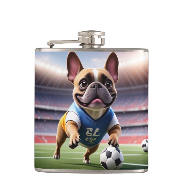 Flasques Bouledogue français football Fête des pères Bulldo (Devant)