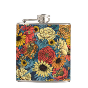 Flasques Bouquet de fleurs - roses, pivoines, marguerites e