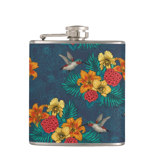 Flasques Bouquet et colibris tropicaux (Devant)
