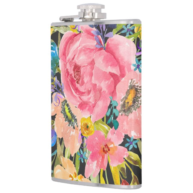 Flasques Bouquet Rose d'aquarelle (Gauche)
