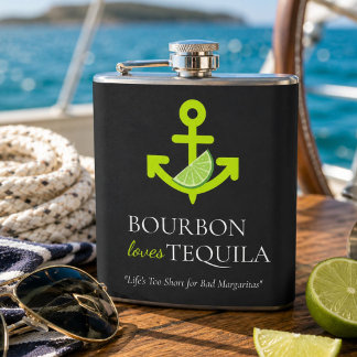 Flasques Bourbon aime Tequila Ancre Lime Margarita Sail