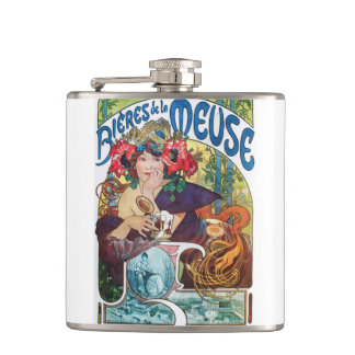Flasques bouteille métallique de conception vintage d'art