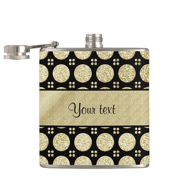 Flasques Boutons de Parties scintillant dorée Sparkly Faux (Ouvert)