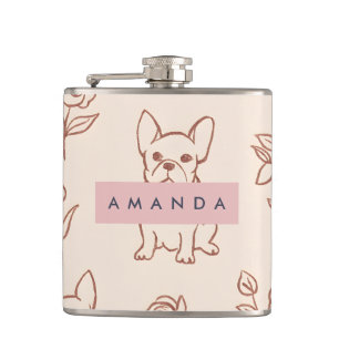 Flasques Bouvier français personnalisé floral mignon