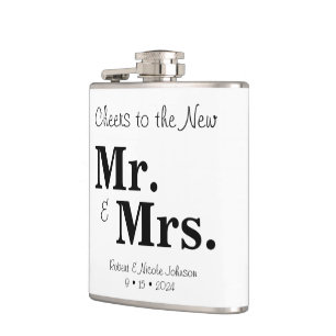 Flasques Bravo au nouveau M. & Mme Vinyl Wrapped Flask