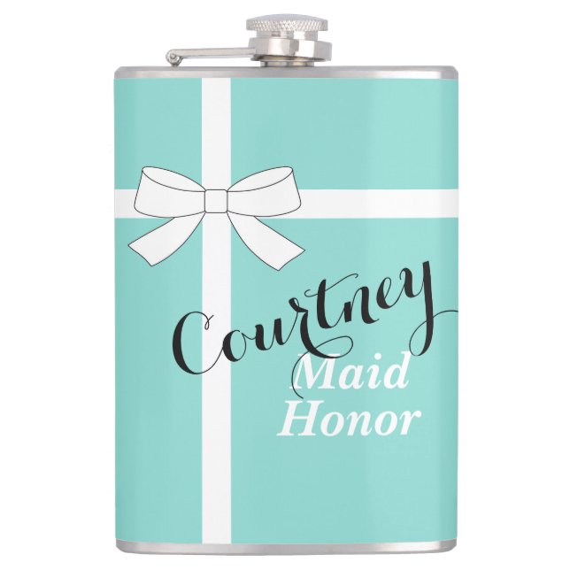 Flasques BRIDE & Bridesmaid Turquoise mariée d'honneur (Devant)