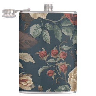 Flasques Burgundy roses antique peony distressed