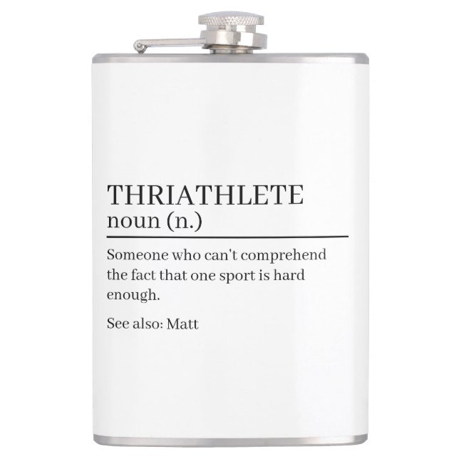 Flasques cadeau de définition de triathlète, fiole de défin (Devant)