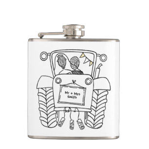 Flasques Cadeau de Mariage campagnard de tracteur personnal