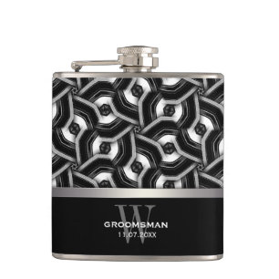 Flasques Cadeau des garçons d'honneur motif disque noir bla