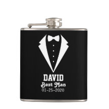 Cadeau personnalisé Best Man Black Flask