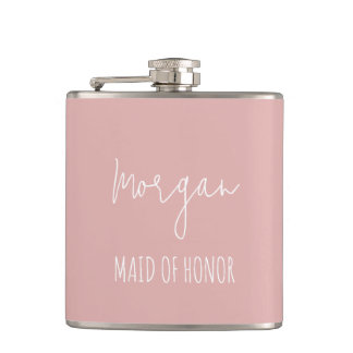Flasques Cadeau personnalisé de fête de mariage en rose pou