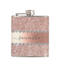 Calligraphie Diamant Rose Or Paillettes écrit à la