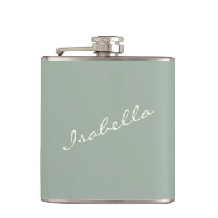 Flasques Calligraphie Moderne Minimaliste Mariage Nom Sage