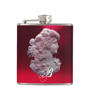 FLASQUES CAMEO ANTIQUE, DAME AVEC MONOGRAMME DE PÂTES