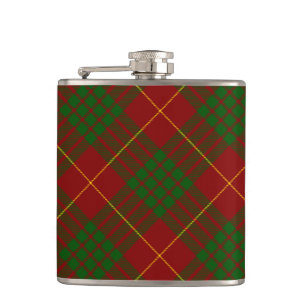 Flasques Cameron tartan rouge vert plaid