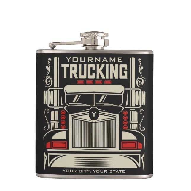 Flasques Camion personnalisé 18 Routeur BIG RIG Trucker  (Devant)
