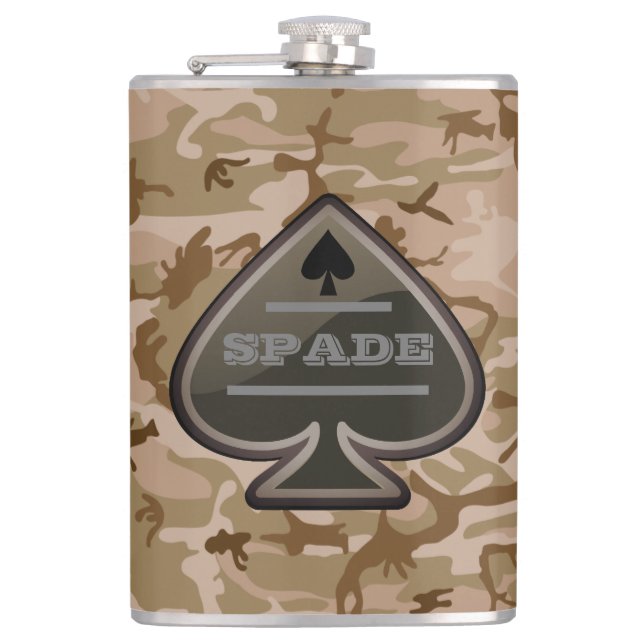 Flasques Camo de désert de spade personnalisé (Devant)