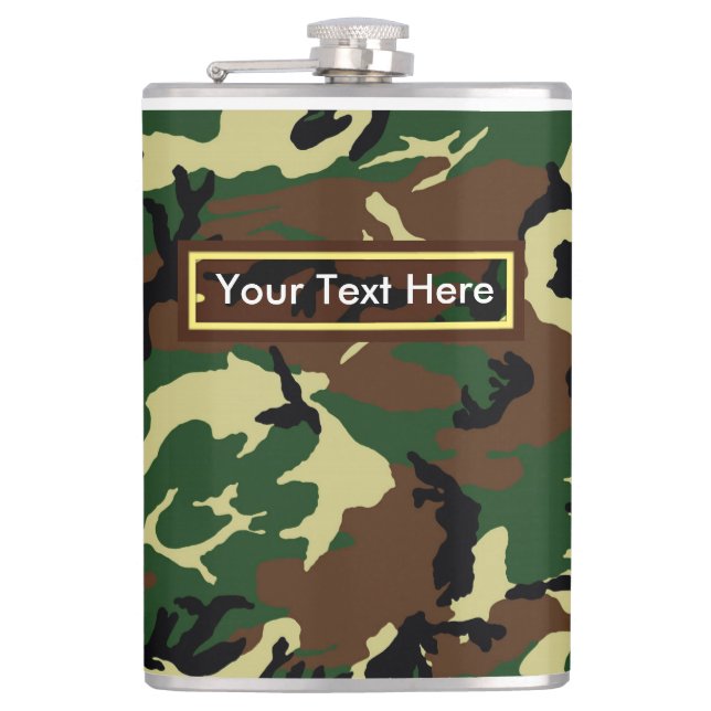 Flasques Camouflage militaire de bois des États-Unis 6 oz o (Devant)
