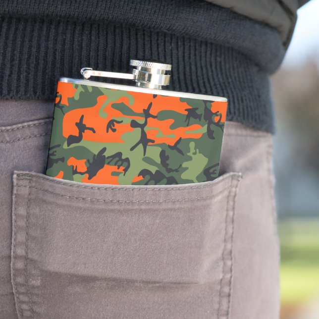 Flasques Camouflage orange et vert, Militaire, Armée (En situation)