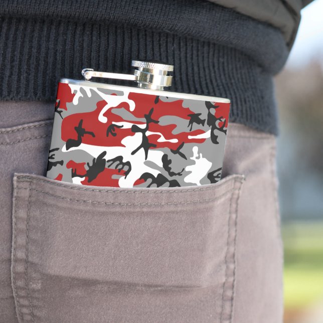 Flasques Camouflage rouge et gris, Militaire, Armée (En situation)