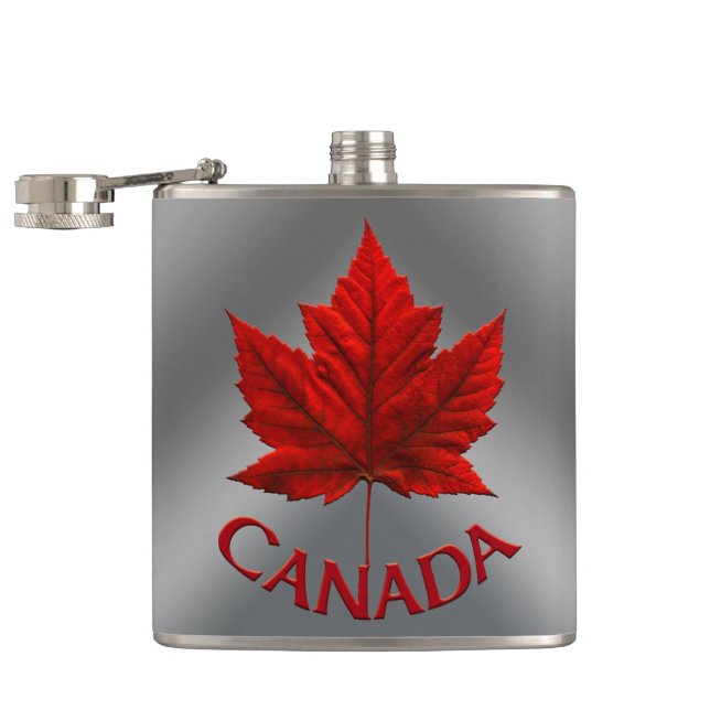 Flasques Canada Souvenir Flask Canada Drapeau de boisson Dr (Ouvert)