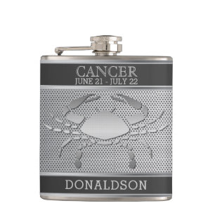 Flasques Cancer en maille noire et argentée