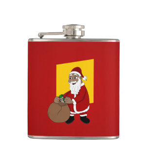 Flasques Caricature du Père Noël noir
