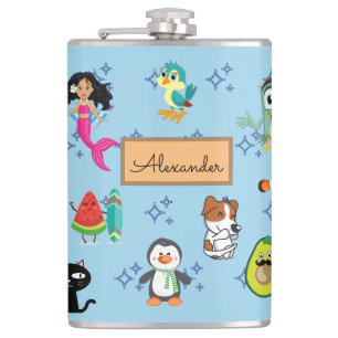 Flasques Caricatures scintillent mignons dessins animés pou