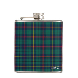 Flasques Carmichael Tartan Monogramme vert foncé